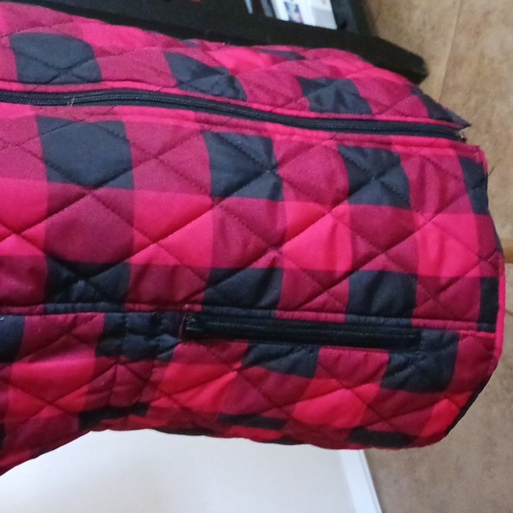 Relativity Red and Black Checkered Women's Vest - Picture 9 of 12